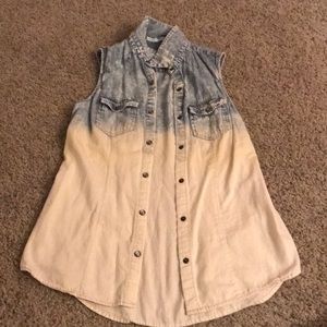 Faded Button Down Tank